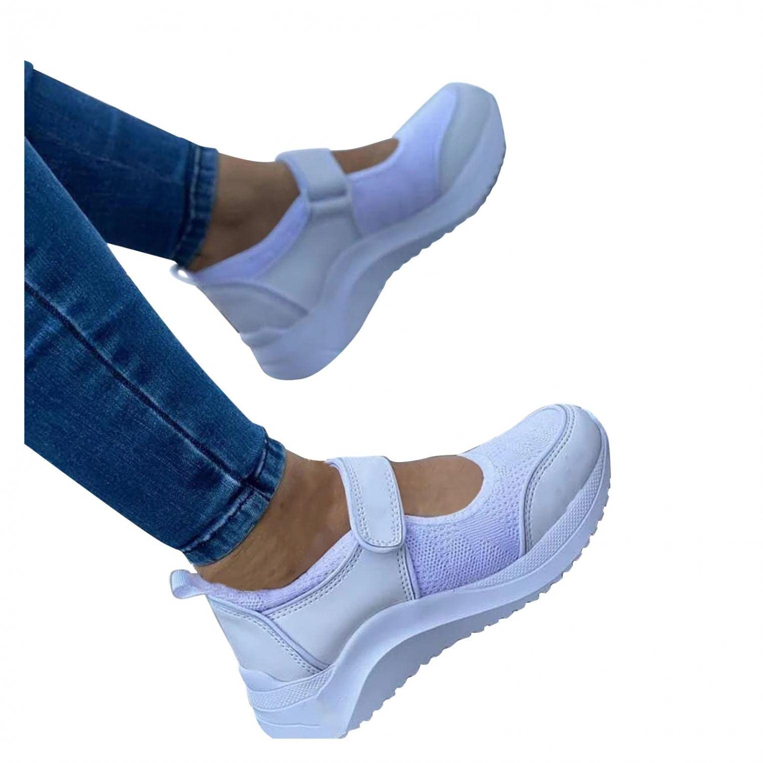 Gibobby Women's Platform Slip-On Loafers - Vintage Leather Round Toe Sneakers for Walking, Comfortable Oxford Flats | Perfect for Casual Outfits, Office Wear & Boho Fashion