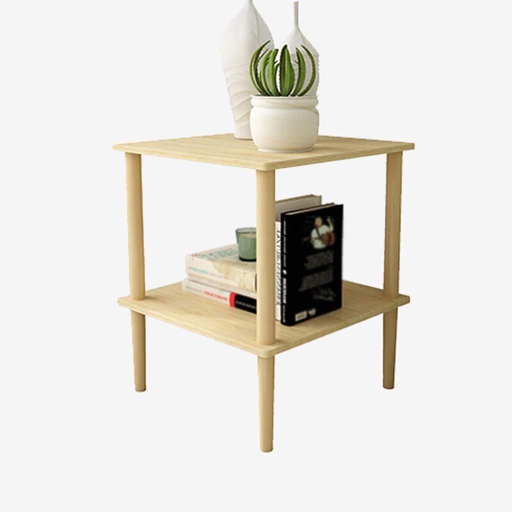 Stylish Small Cocktail Table - Modern Coffee Table, Sofa Side Table, Bedside Table & Compact Dining Table with Double Shelf - Perfect for Living Room, Bedroom & Small Spaces (Color: A)