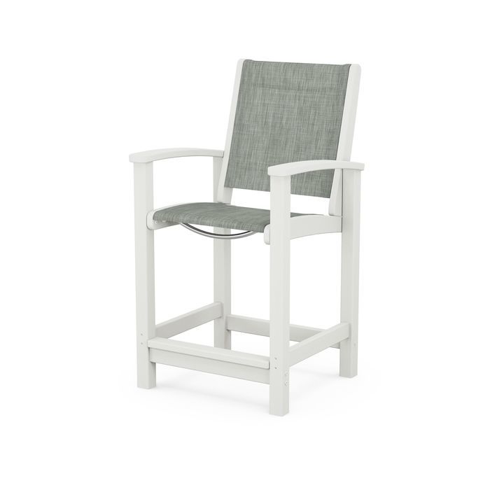 POLYWOOD Coastal Counter Chair - Durable Outdoor Bar Stool for Patio, Deck & Poolside - Weather-Resistant & Low Maintenance