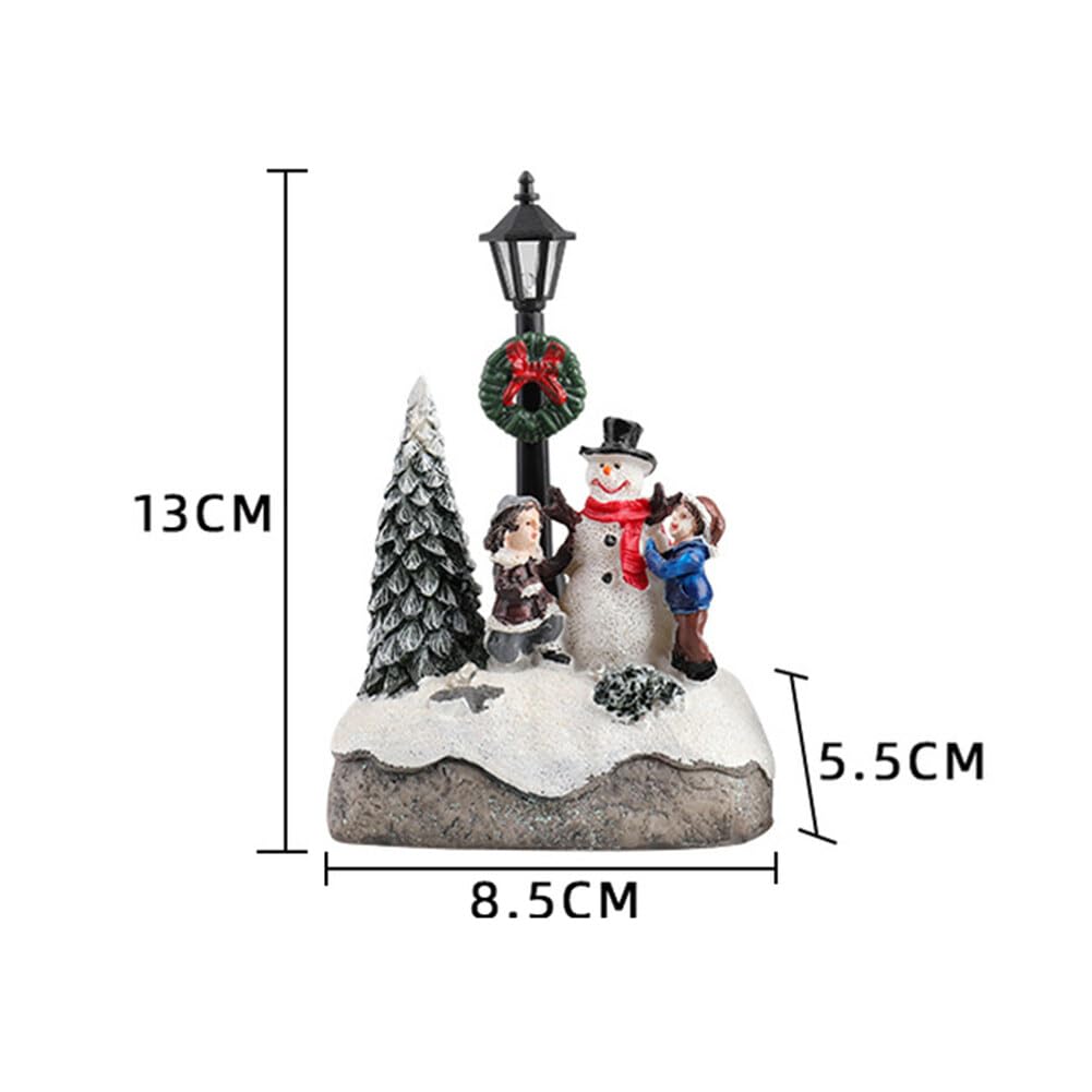 Battery Operated Christmas Village Set - LED Lighted Resin Holiday Houses & Town Decor for Christmas Tree, Mantel or Tabletop Display | Indoor Winter Village Scene Collection