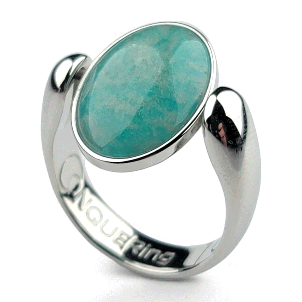 AlaDune Oval Crystal Fidget Ring for Anxiety Relief - Stress Relief Spinner Ring for Adults & Teens - Elegant Jewelry for Focus, ADHD & Sensory Needs - Perfect for Office, School & Travel