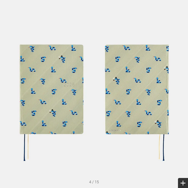 Hobonichi Techo 2025 Planner - Bow & Tie Snake Design A5 Size Daily Journal (January Start, Monday Start) English Edition - Perfect for Work, School & Personal Organization
