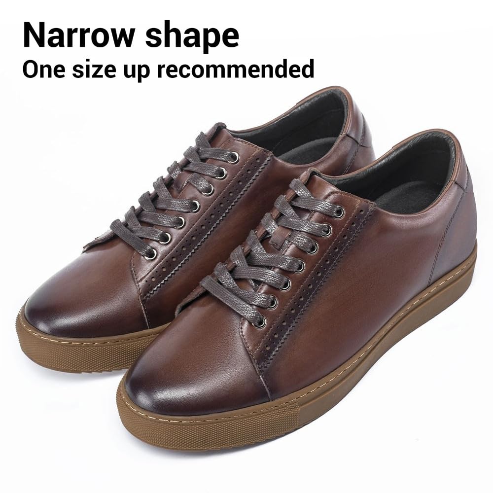CHAMARIPA Men's Invisible Elevator Shoes - Height Increasing Sneakers with Hidden Heel (Adds 2-3 Inches) - Comfortable Lifting Shoes for Work, Dating & Formal Events
