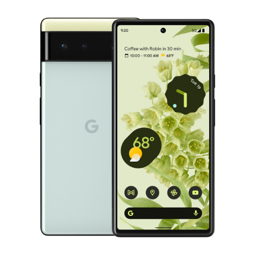 Google Pixel 6 Unlocked Smartphone - 128GB Storage, Sorta Seafoam Color - Fast 5G Android Phone with Advanced Camera | Perfect for Travel Photography & Social Media Content Creation
