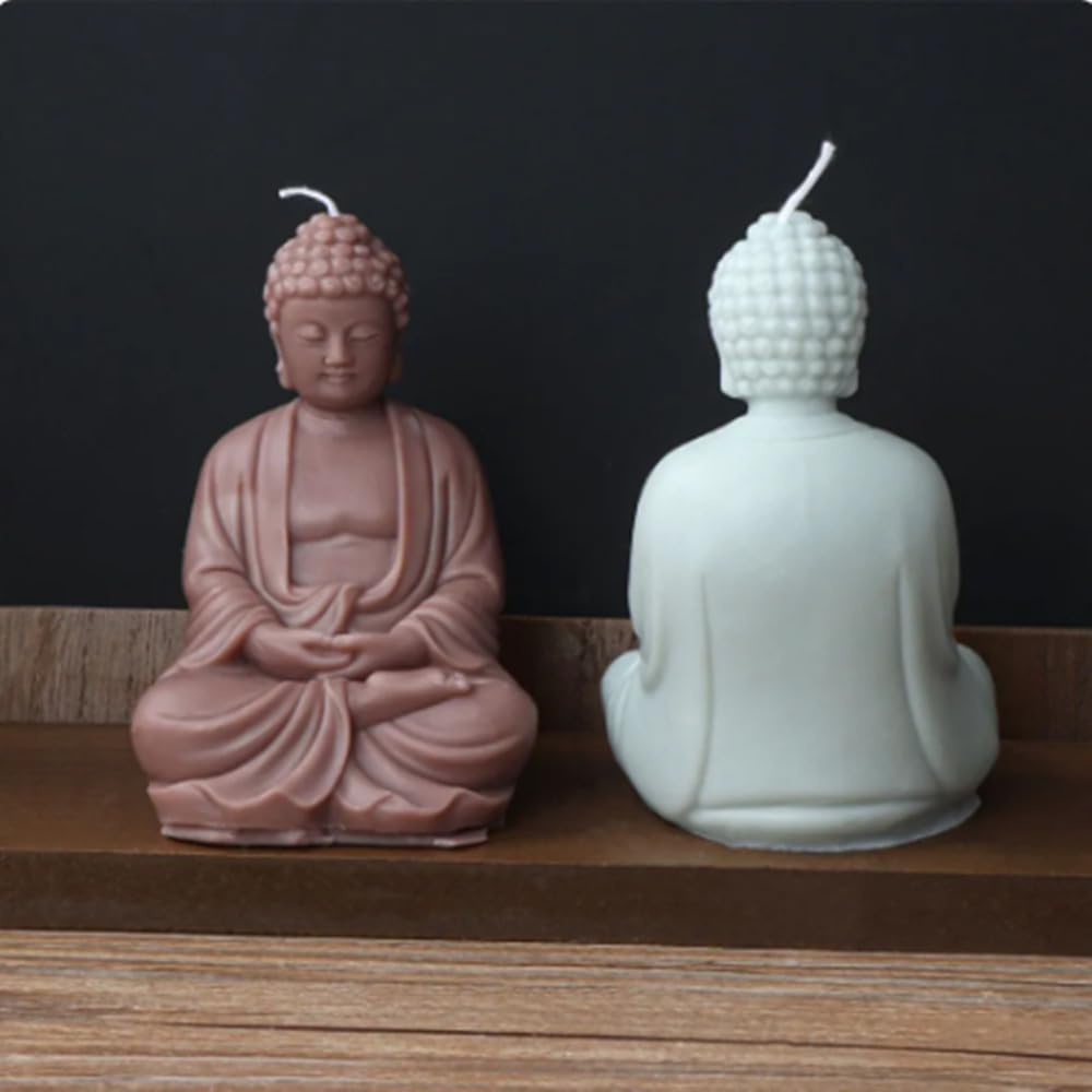 Large Buddha Candle Silicone Mold - DIY Handmade Candle Making Kit for Resin, Gypsum, Cement Crafts - Perfect for Home Decor, Meditation Spaces & Spiritual Gifts