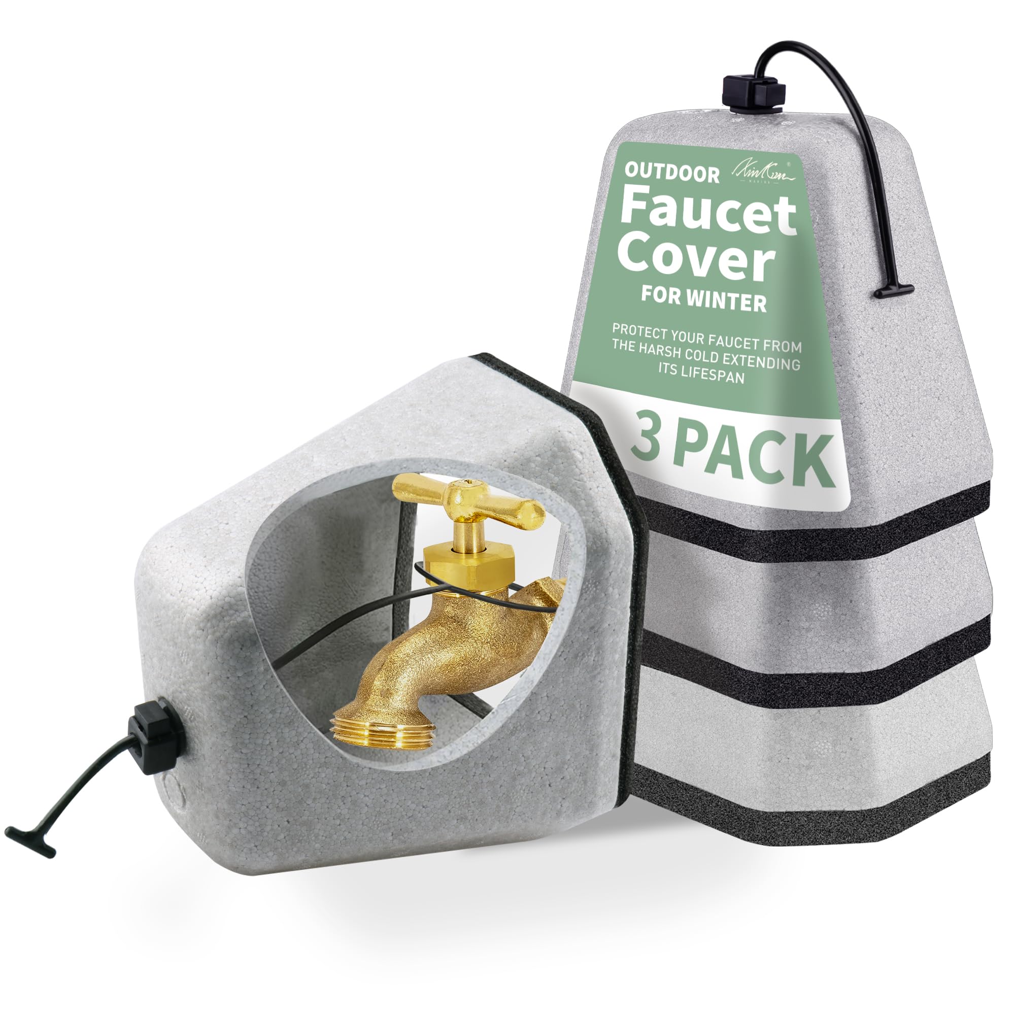 3 Pack Outdoor Faucet Cover - Thickened Insulated Foam Spigot Protector for Winter Freeze Protection | Reusable Hose Bib Cover | Perfect for Garden, Yard & Home Exterior Water Faucets in Cold Weather
