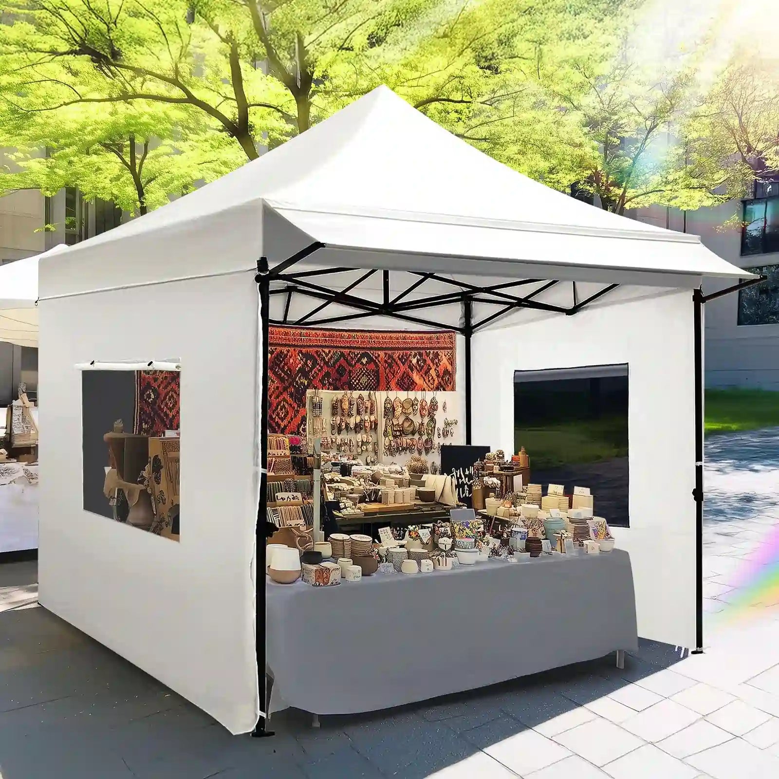 Heavy Duty Commercial Pop Up Canopy Tent - Waterproof Instant Shelter for Outdoor Events, Parties, Markets & Camping