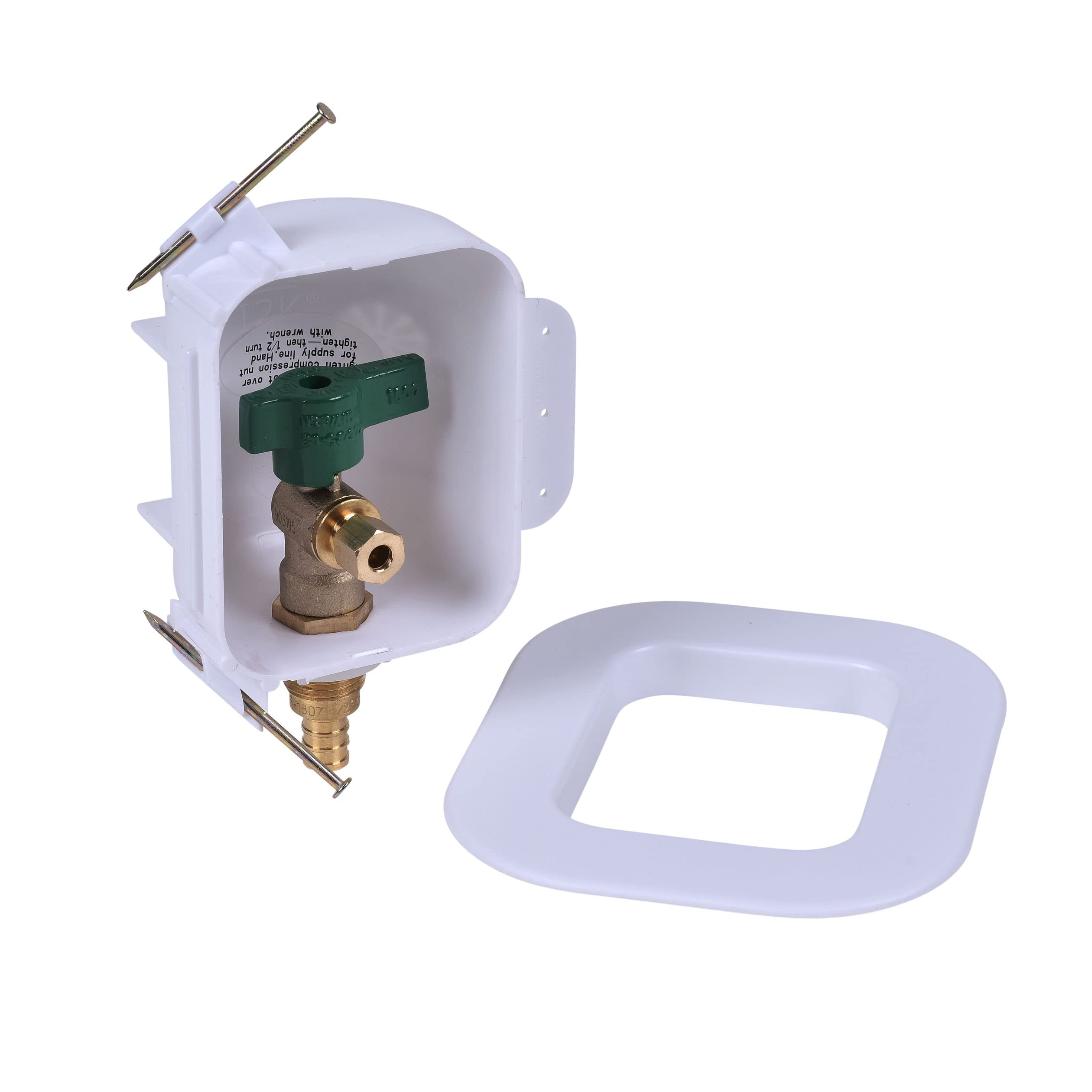 Oatey 39136 Brass Icemaker Box - Durable Refrigerator Water Line Connection Kit for Home & Commercial Use