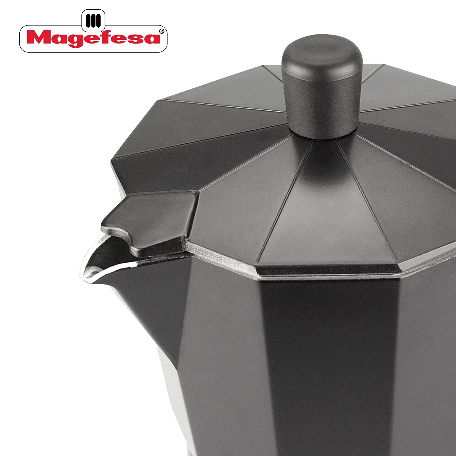 MAGEFESA Kenya Noir Stovetop Espresso Maker - 3 Cup Capacity for Rich Italian Coffee | Perfect for Home, Office & Camping Use
