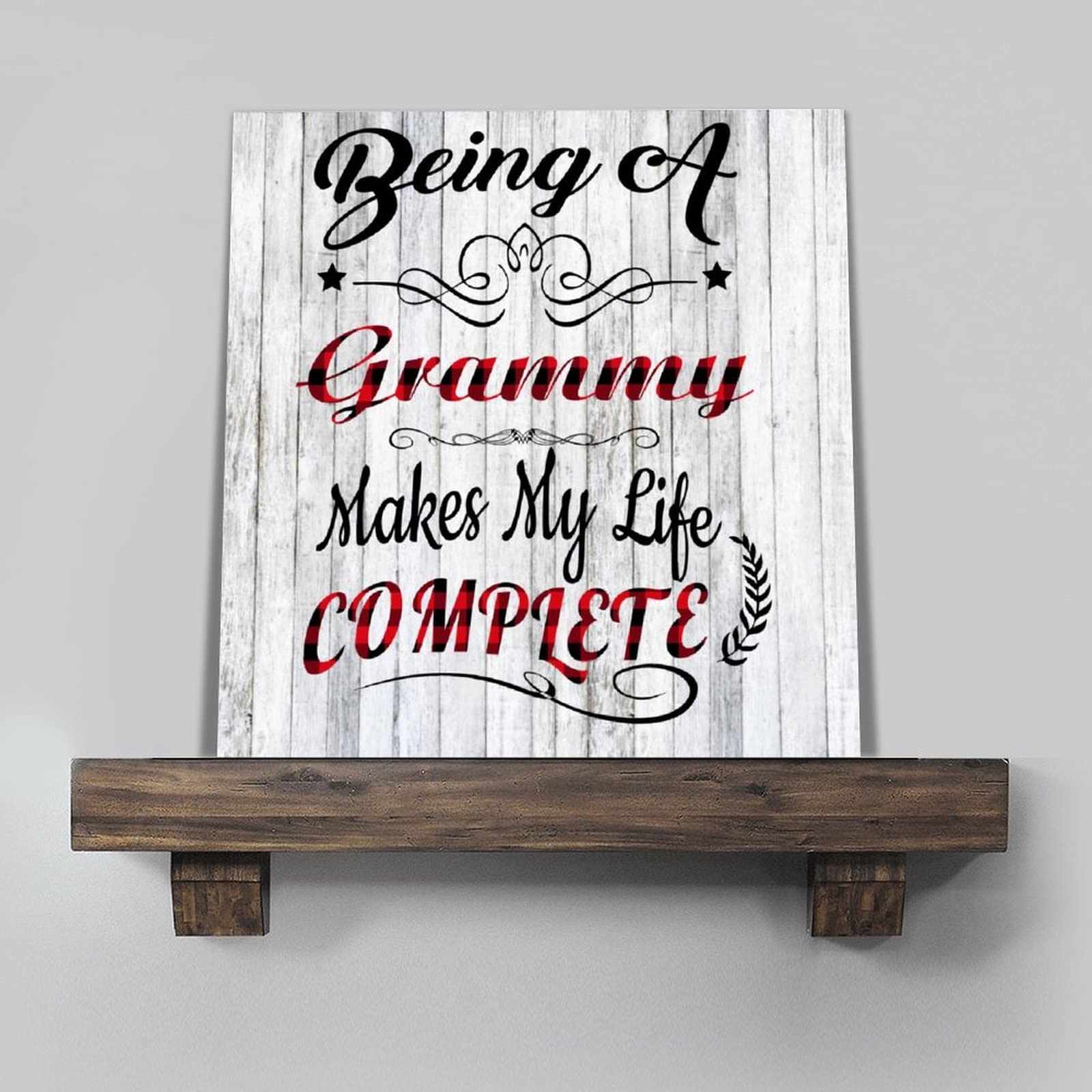 Grammy Makes My Life Complete Picture 01 - Rustic Wooden Sign for Mother's Day Gift, Mom Plaque with Inspirational Quote, 12x12 Inch Home Decor from Daughter or Son - Perfect for Living Room, Nursery or Special Occasions