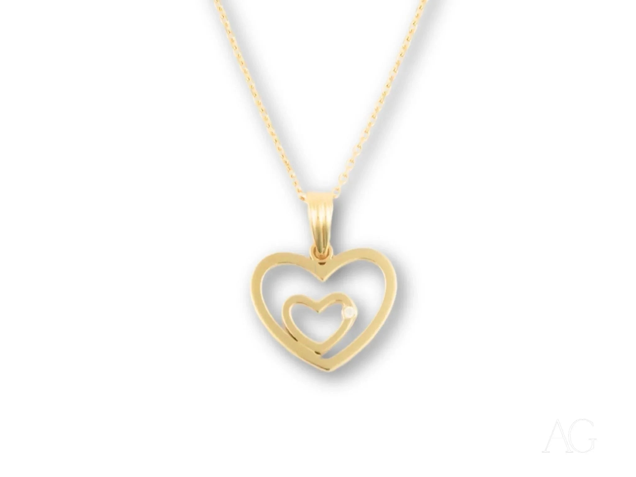 Diamond Heart Pendant Necklace - 14K Gold Plated Romantic Jewelry Gift for Women | Valentine's Day, Anniversary & Special Occasions