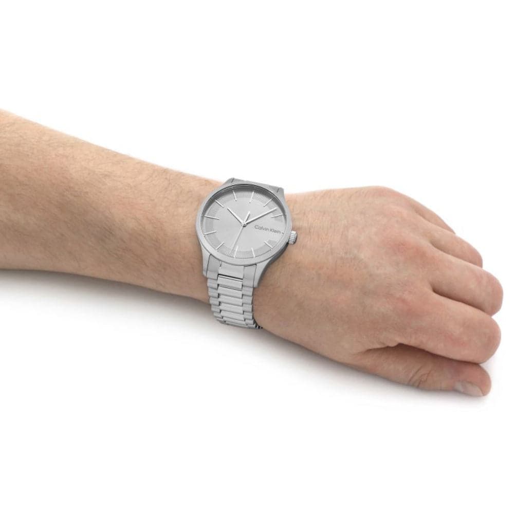 Calvin Klein 25200036 Silver Dial Stainless Steel Unisex Watch - Stylish & Durable for Everyday Wear, Office & Special Occasions