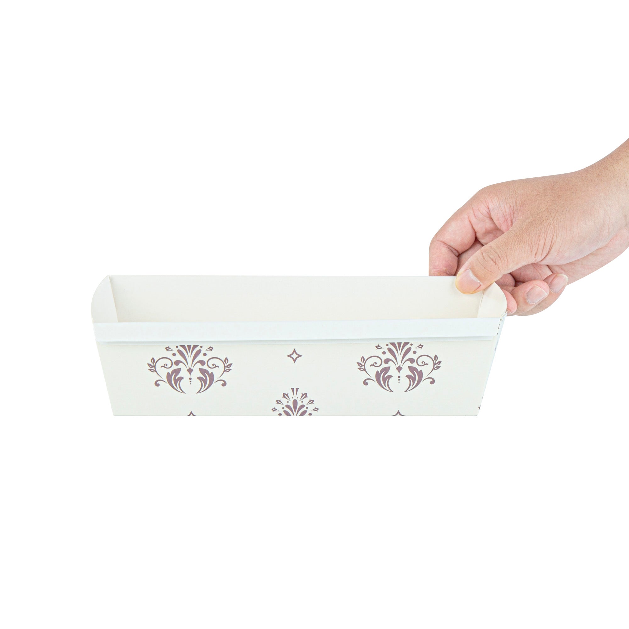 Bake Tek 54 oz Beige Vintage Floral Paper Loaf Pans - Greaseproof & Non-Stick Baking Molds (10.25
