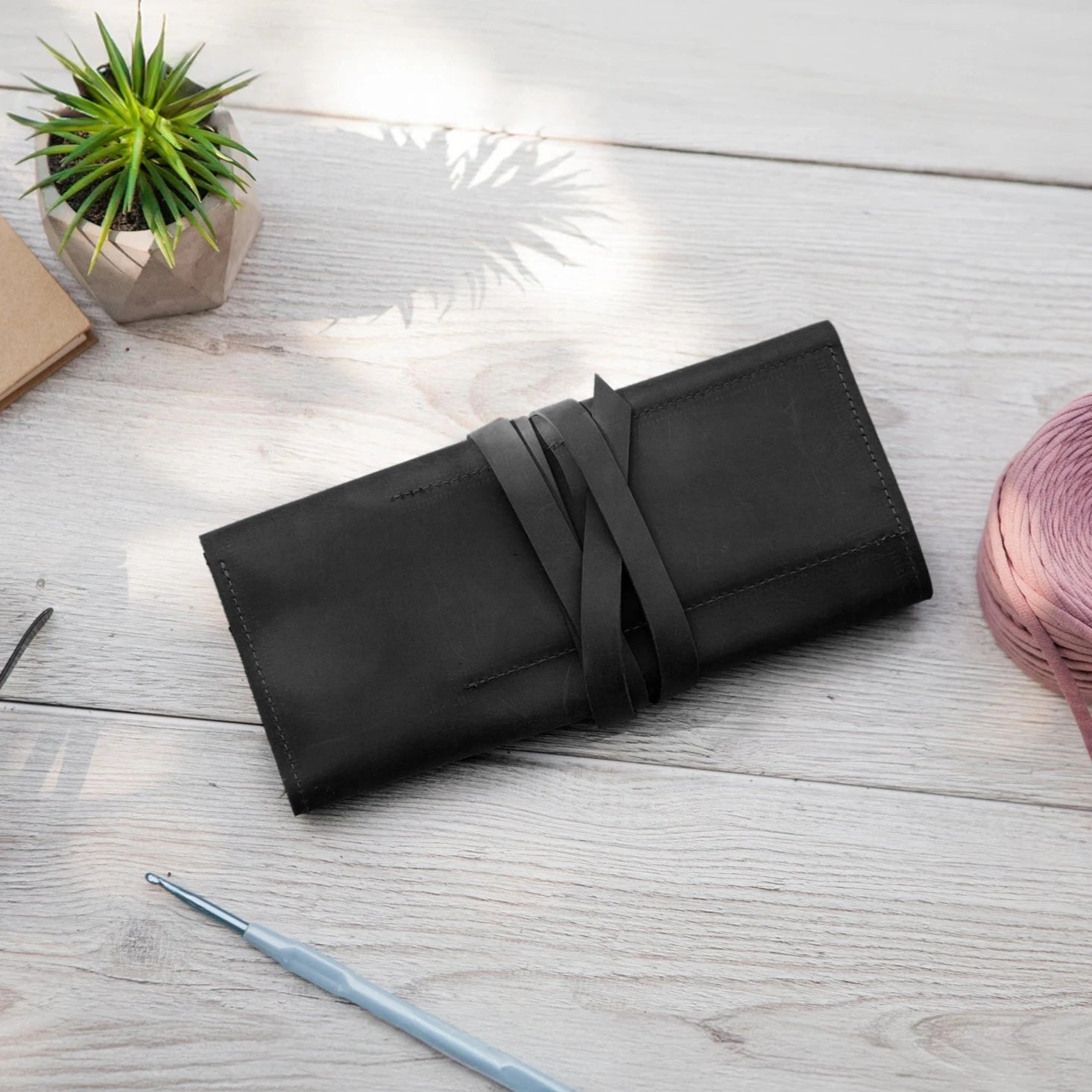 Premium Knitting Needle Roll Case - Durable Fabric Organizer for Circular & Straight Needles - Perfect for Travel, Storage & Knitting Projects (Gifts for Knitters)