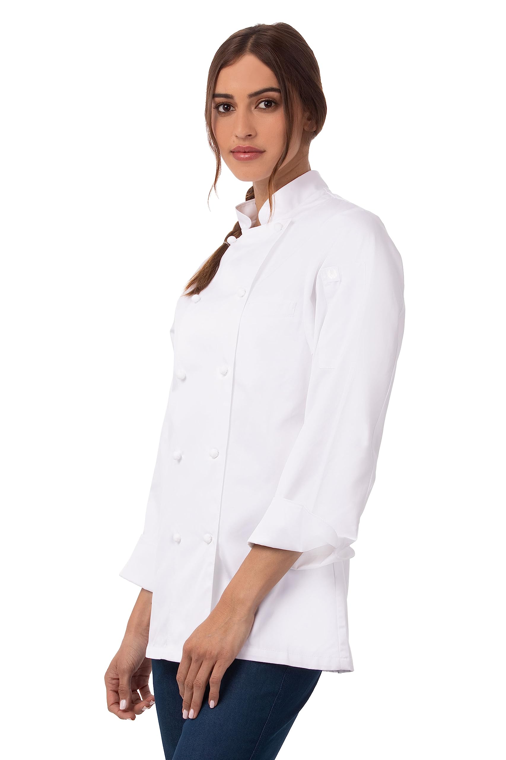 Chef Works Unisex Elyse Premium Cotton Chef Coat - Professional Kitchen Apparel for Chefs & Culinary Students | Ideal for Restaurants, Cooking Classes & Home Kitchens