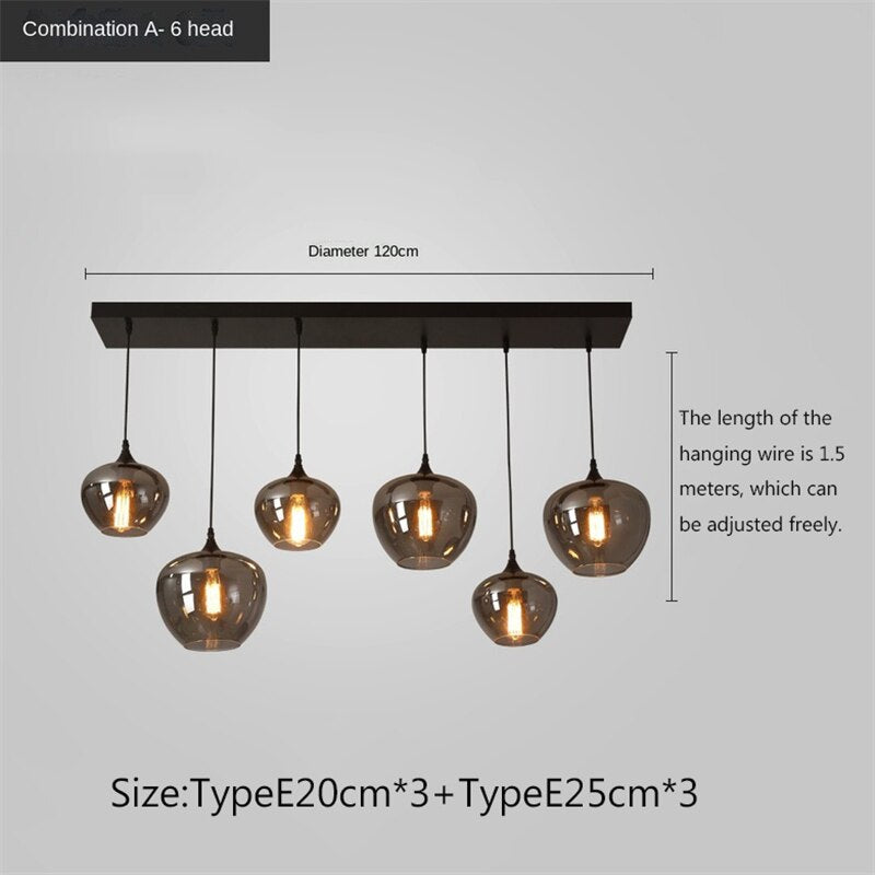 Nordic Glass LED Pendant Lights - Modern Hanging Lighting Fixtures for Kitchen Island, Dining Room & Bedroom Decor