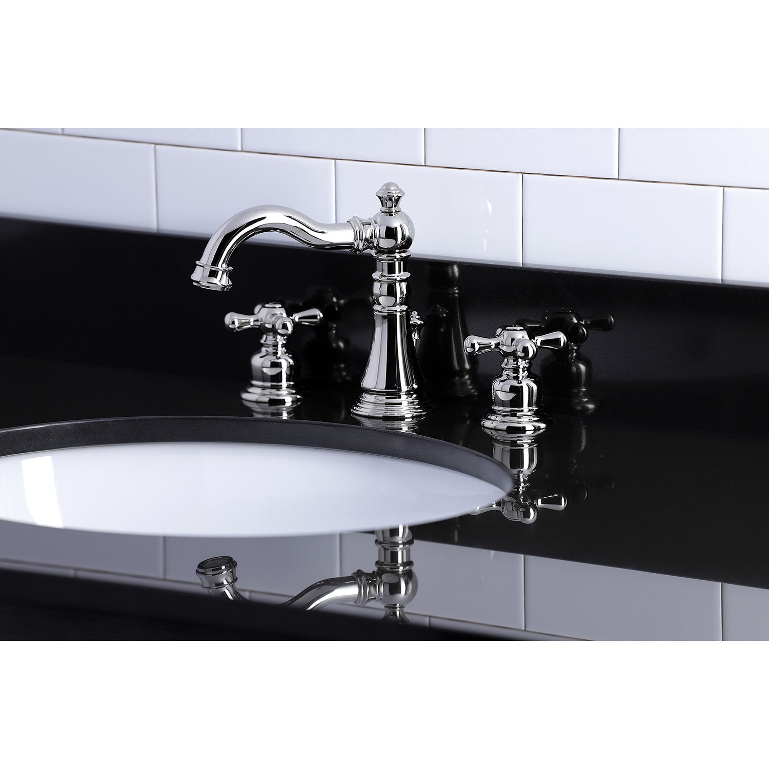 American Classic FSC1979AX 3-Hole Widespread Bathroom Faucet with Brass Pop-Up Drain - Polished Nickel Finish for Vanity Sinks - Perfect for Modern Bathroom Renovations and Home Upgrades