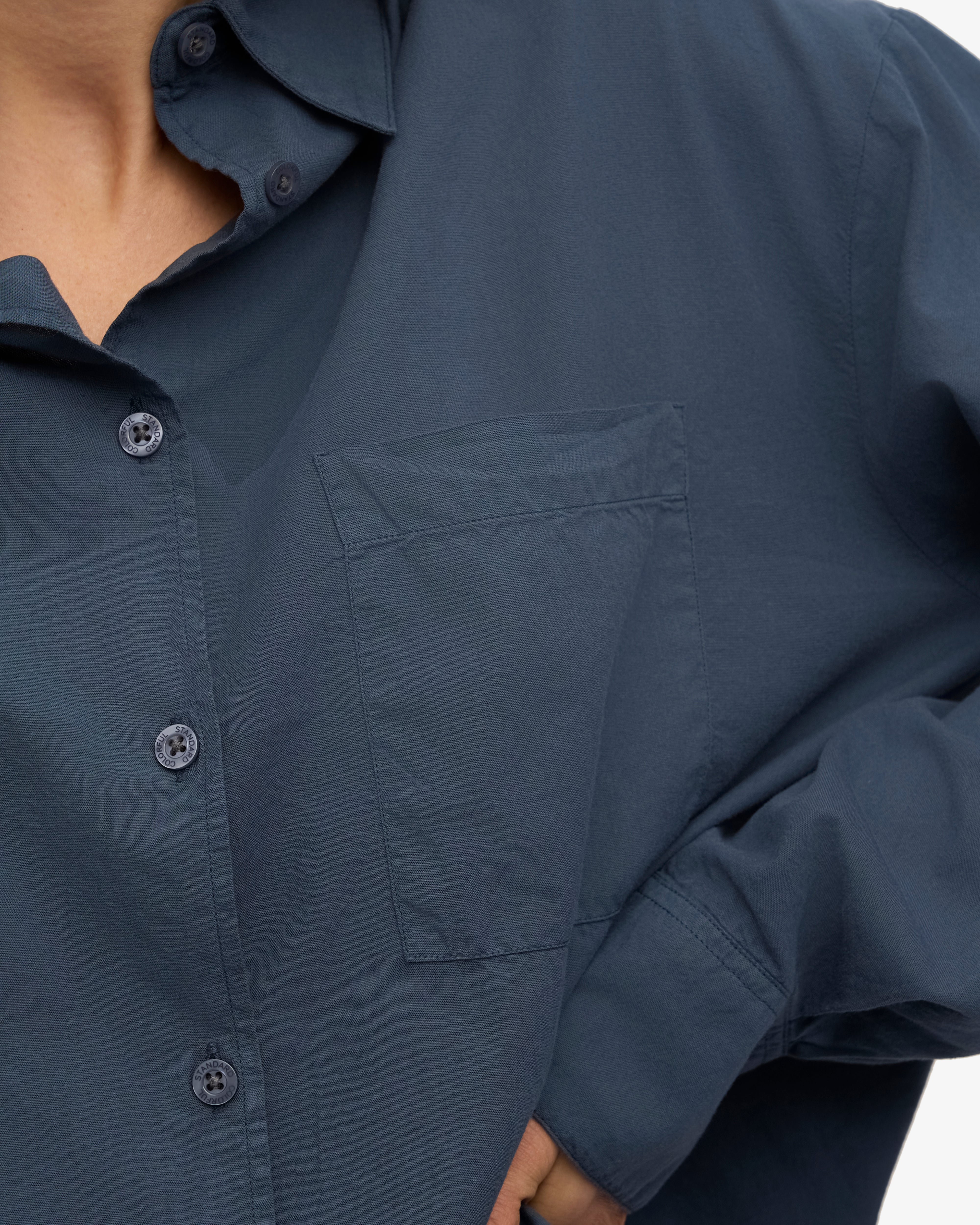 Organic Oversized Shirt for Women - Soft Linen Blend Petrol Blue Tunic Top - Perfect for Casual Outings, Beach Cover-ups & Boho Style Outfits