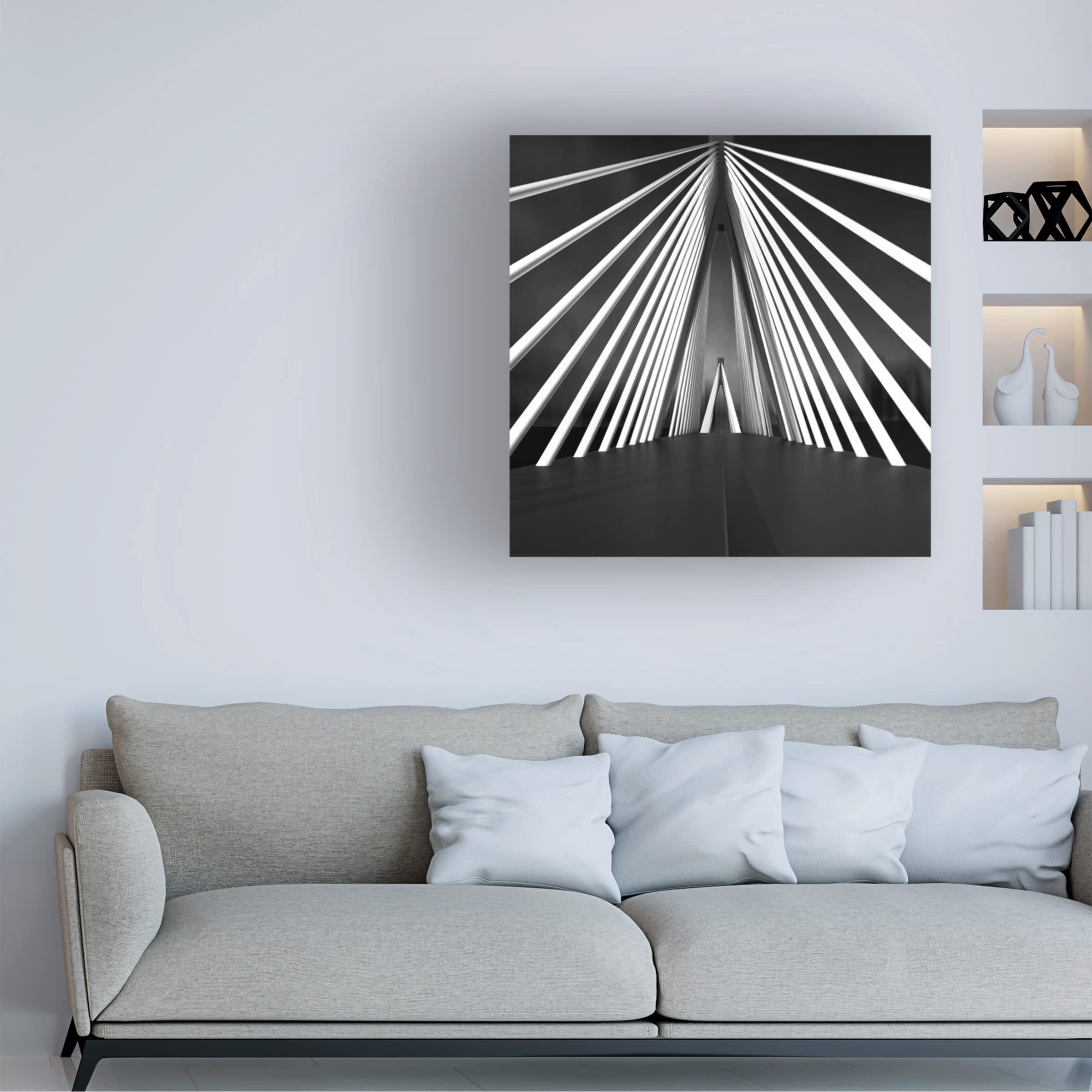 Trademark Fine Art 'Big String Bridge' Canvas Wall Art by Antonyus Bunjamin Abe - Modern Abstract Painting for Living Room, Bedroom & Office Decor