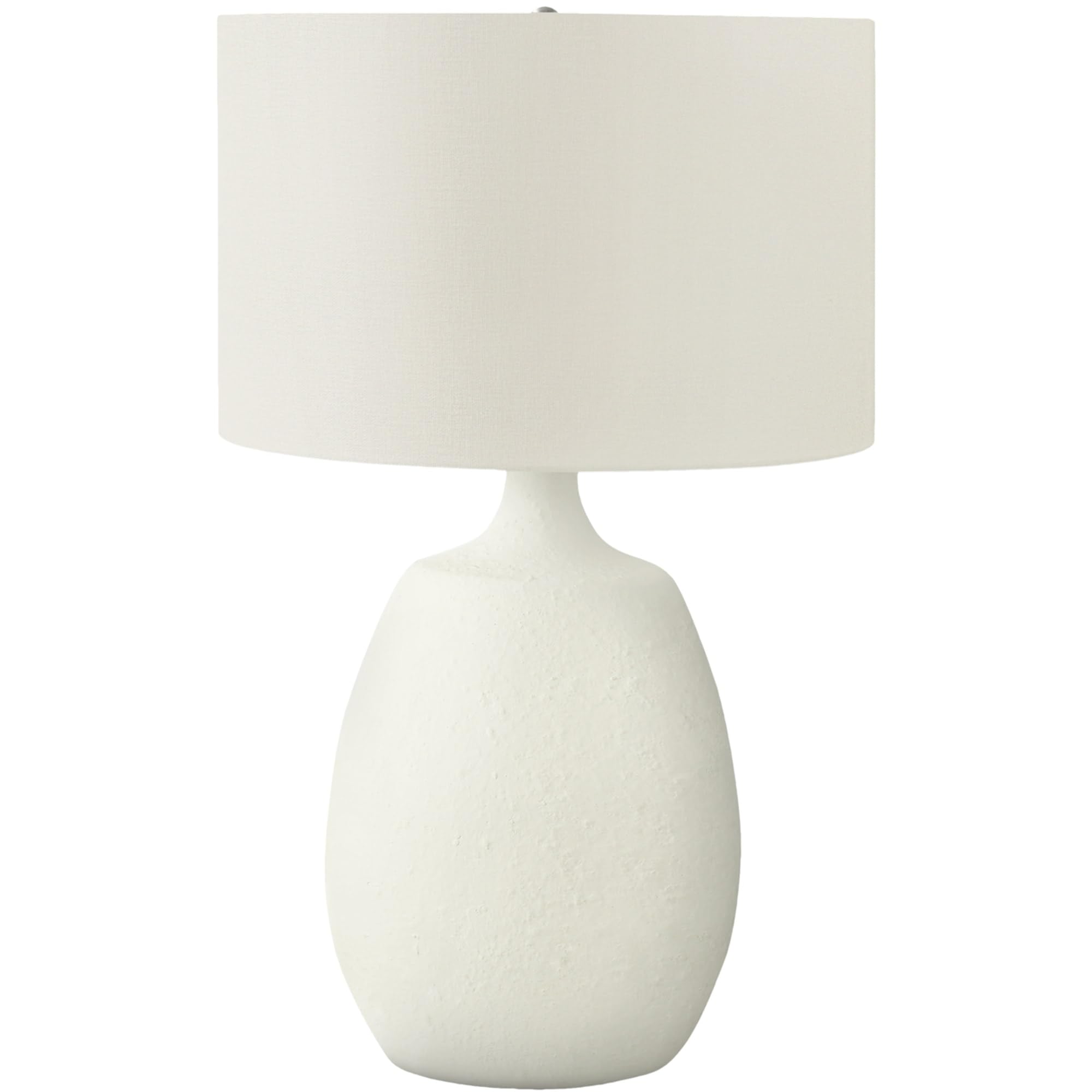 Monarch Specialties I 9609 Modern Table Lamp with Ivory Cream Shade & Cream Resin Base - Perfect for Living Room, Bedroom, or Office Lighting Decor