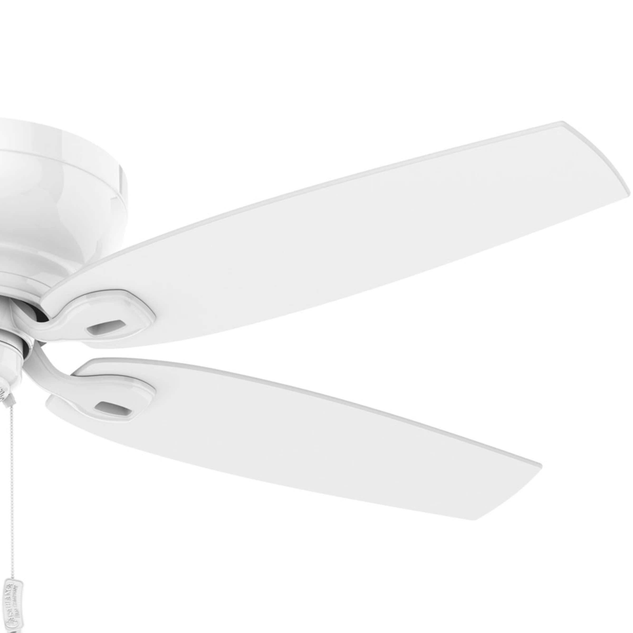 Hunter Fan Company Casablanca Durant 54-inch Low Profile Indoor Ceiling Fan with Pull Chain Control - White (54103) - Perfect for Living Rooms, Bedrooms, and Home Offices