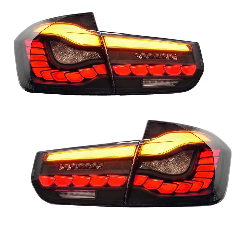 Ingenuity Time LED Tail Lights Sequential Turn Signals for 2012-2018 BMW F30 F35 F80 M3 - Dynamic Start Up Animation Rear Light Assembly (Black) | Perfect Upgrade for Night Driving & Car Shows