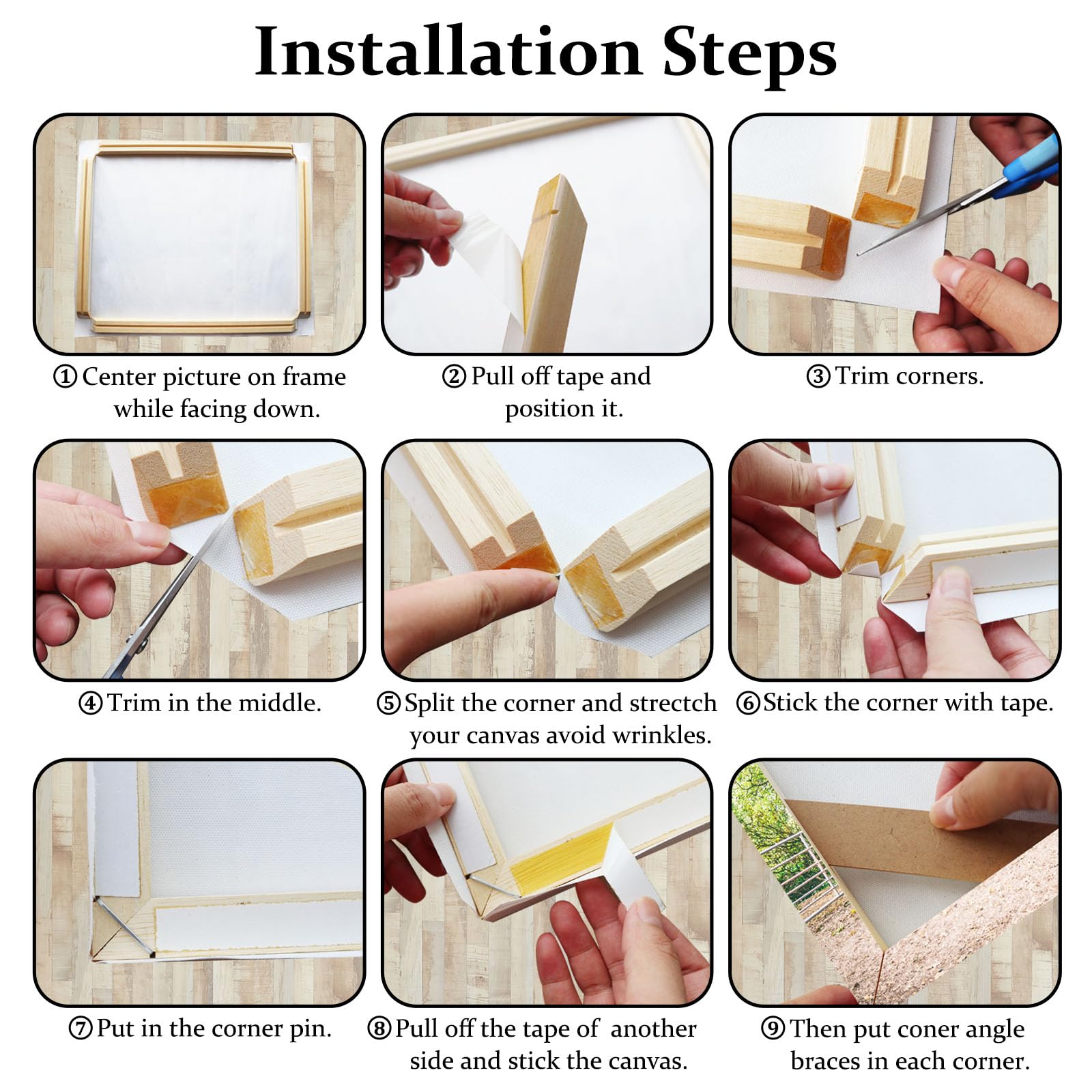 DIY Solid Wood Canvas Frame Kit for Oil Painting & Wall Art - Home Decor