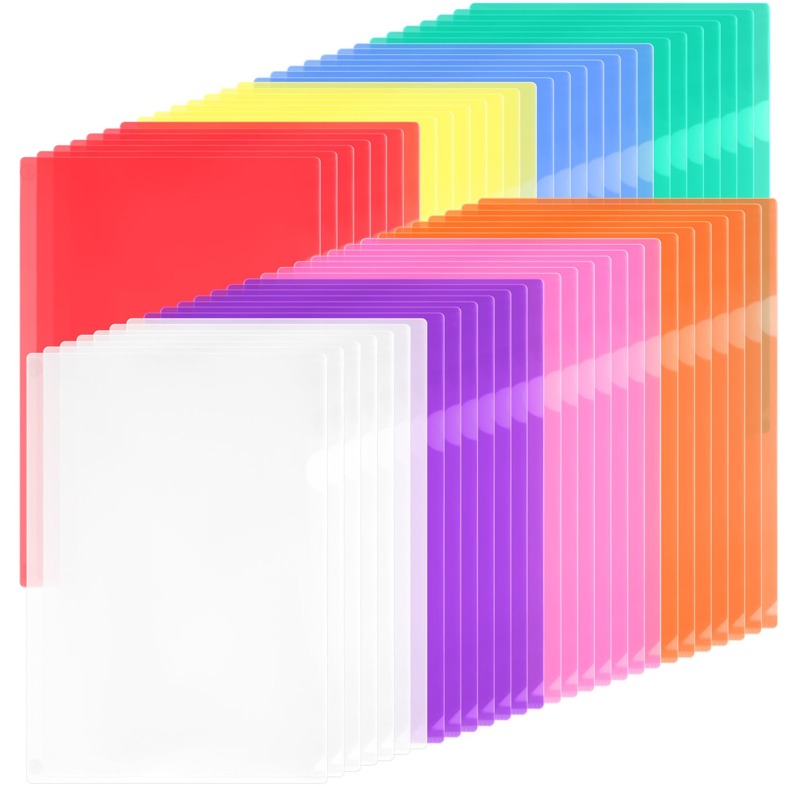 200 Pack Colorful Plastic Document Folders - Letter Size 8.7