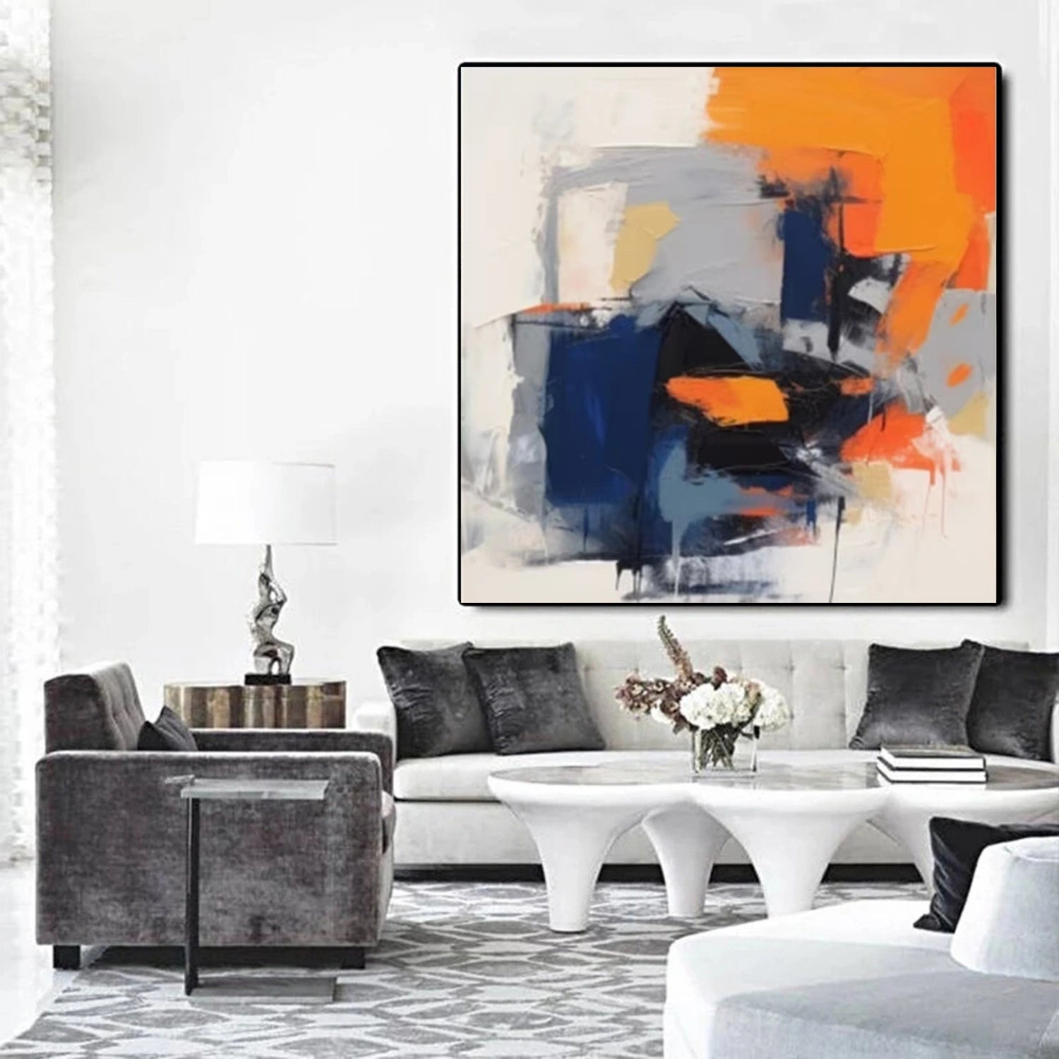 Abstract Painting #AB 321 - Modern Wall Art for Home & Office Decor | Handmade Canvas Artwork for Living Room, Bedroom, or Workspace