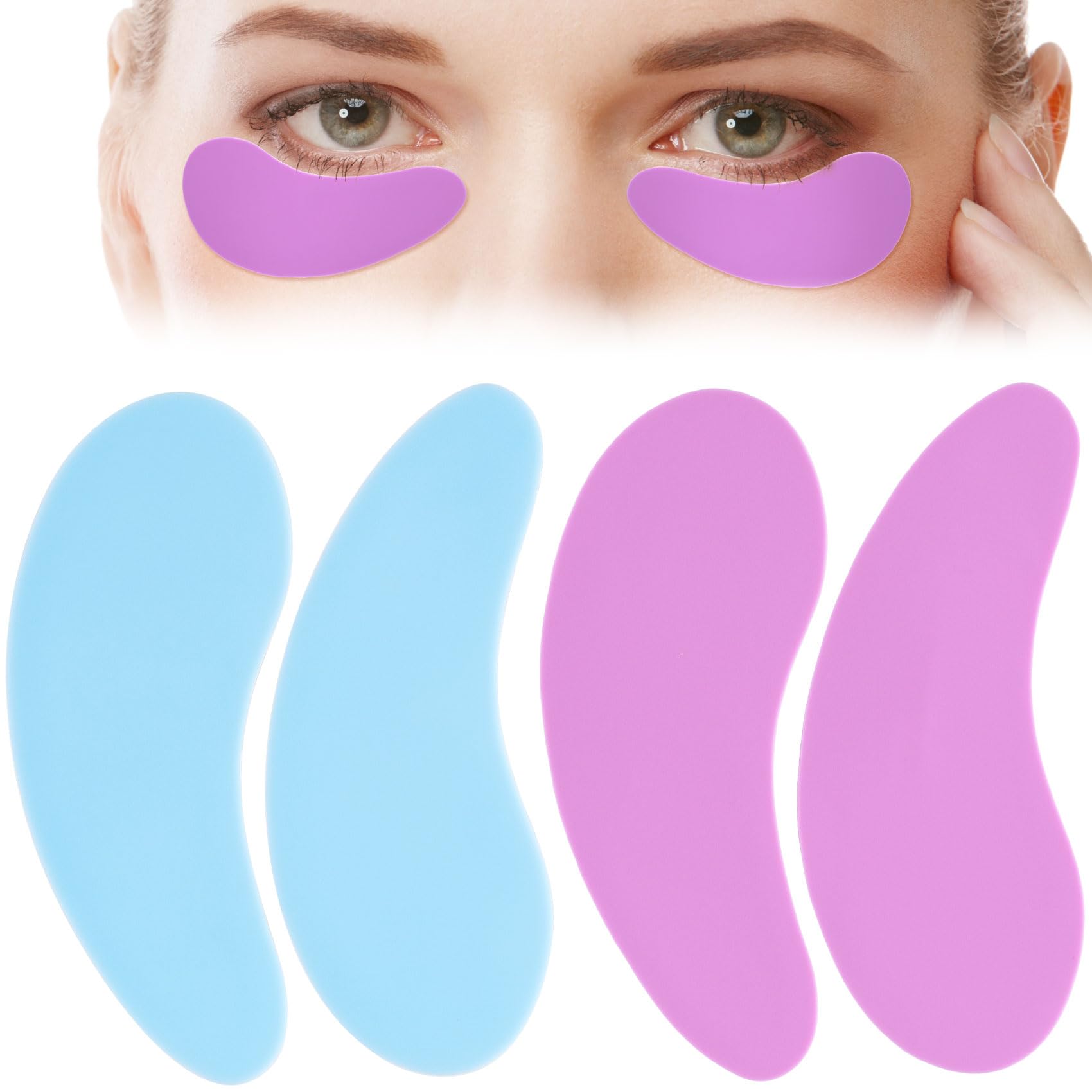 Joez Reusable Silicone Under Eye Patches - 2 Pairs for Wrinkle & Fine Line Reduction, Dark Circle Treatment - Blue & Purple Eye Masks for Skin Care & Anti-Aging - Perfect for Night Routine, Travel & Spa Days