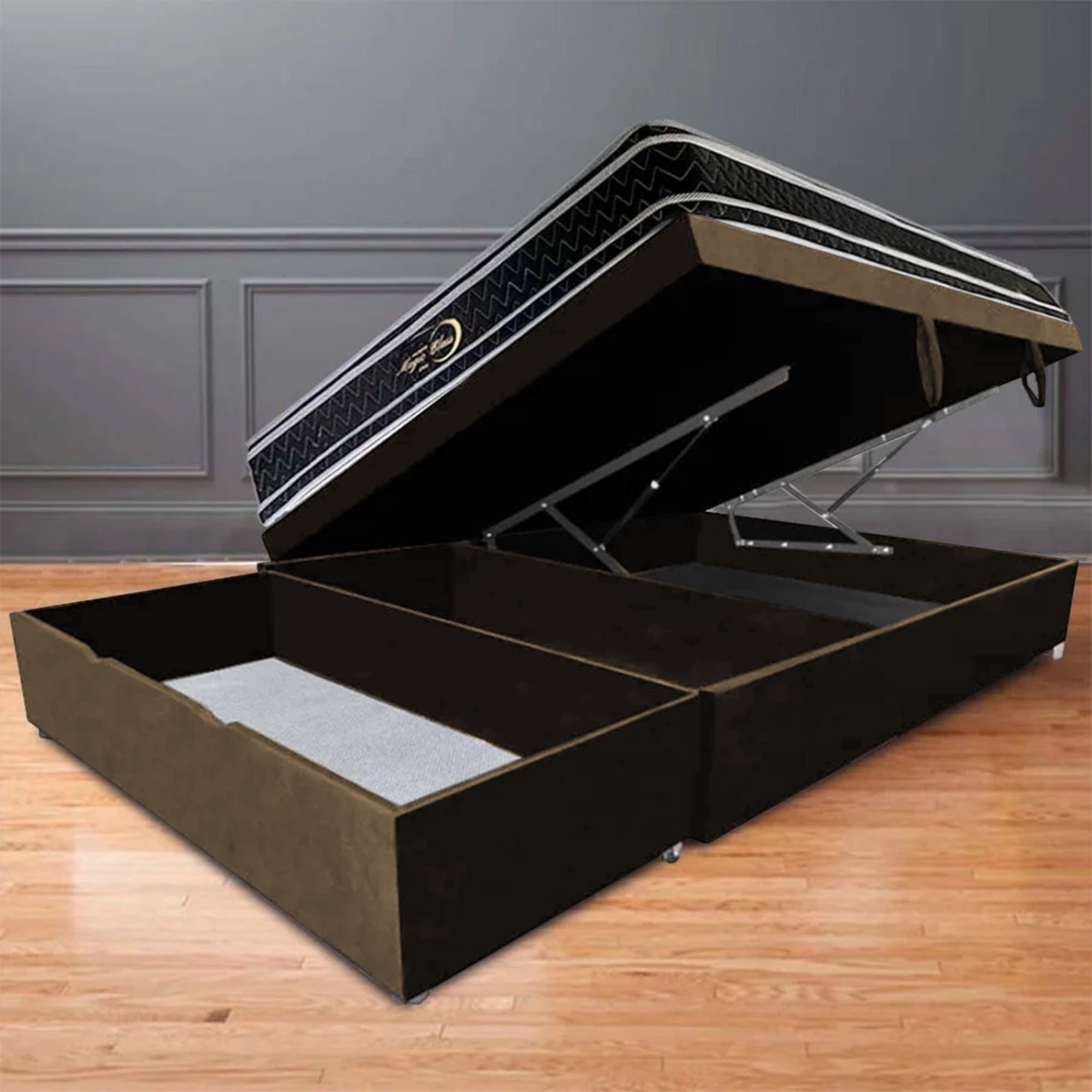 Storage Ottoman Bed with Drawers - 90x43cm (35x17in) for Single Mattress 90x190cm - Perfect for Small Bedrooms, Dorms & Guest Rooms