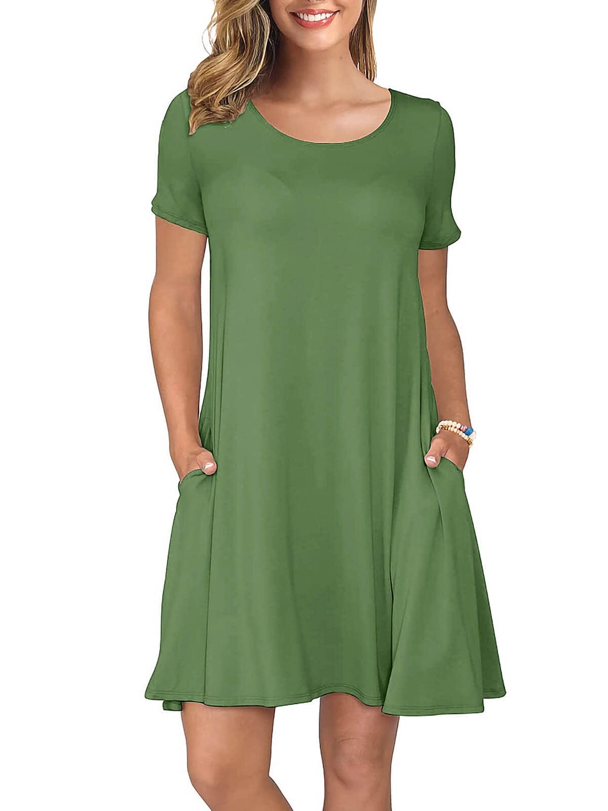 KORSIS Women's Casual Summer T-Shirt Dress - Flowy Swing Sundress with Pockets for Beach, Vacation & Everyday Wear | Lightweight Comfortable Dress for Outdoor Activities, Travel & Relaxation