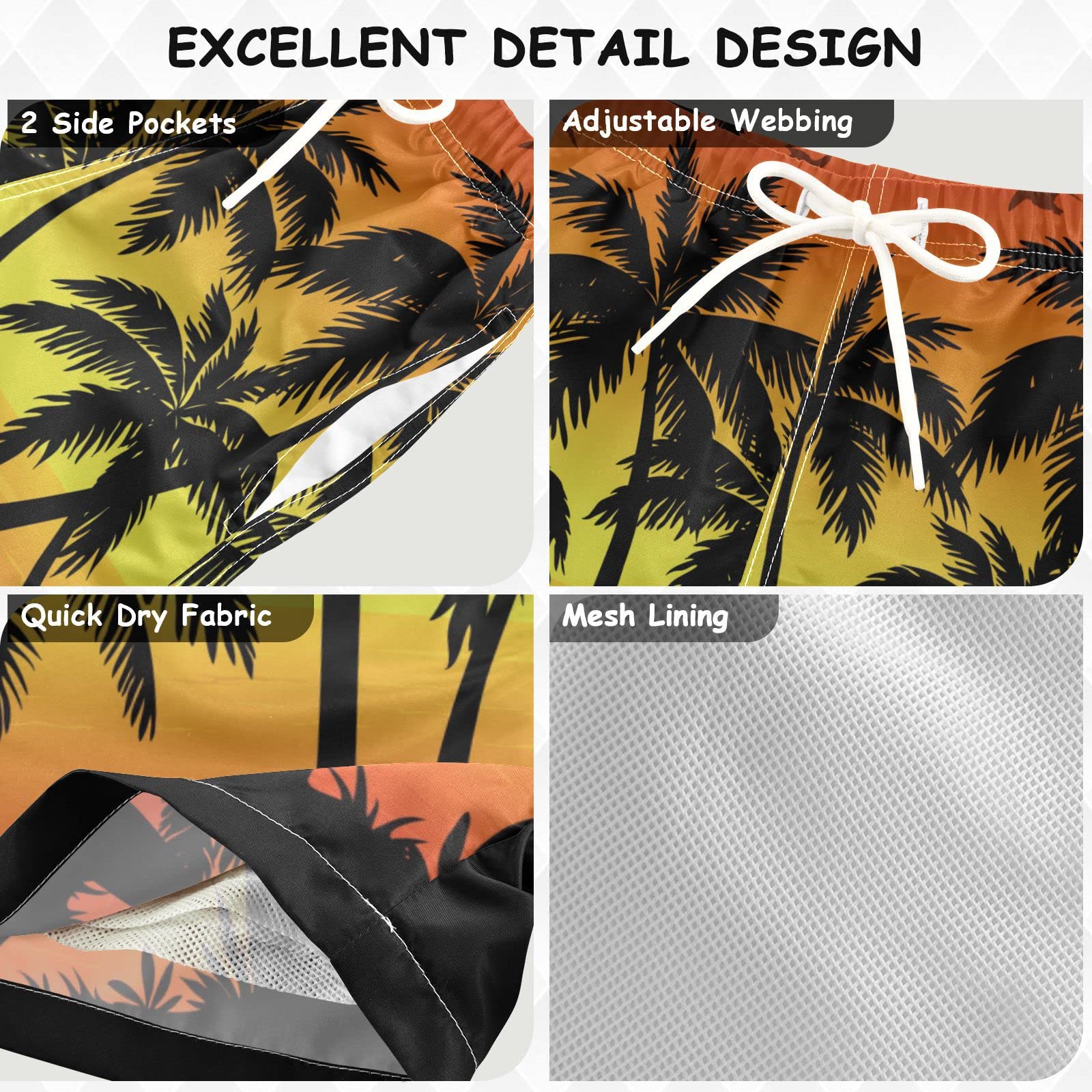 Senya Boys Swim Trunks - USA Flag & Desert Camo Beach Board Shorts for Kids & Toddlers | Quick-Dry Swimwear for Pool, Beach & Summer Activities