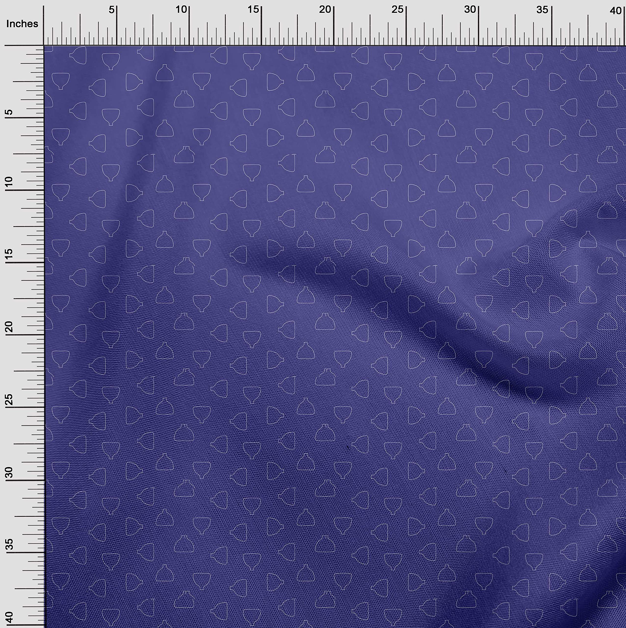 oneOone Georgette Viscose Purple Floral Printed Fabric by The Yard - 42 Inch Wide for DIY Clothing, Dresses, Scarves & Home Decor Sewing Projects