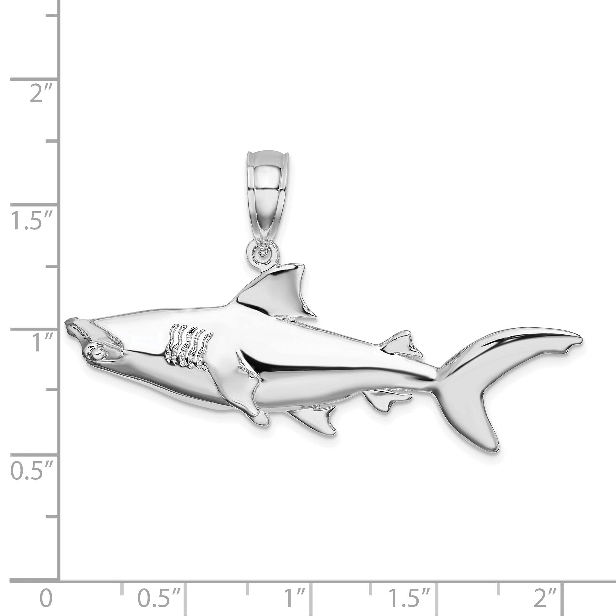 925 Sterling Silver Nautical Sea Life Charm - 3D Hammerhead Shark Pendant for Jewelry Making, Necklace & Bracelet - Perfect for Beach Lovers, Ocean Themed Gifts & Marine Life Enthusiasts