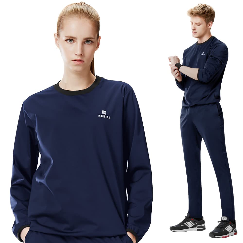 KEBILI Sauna Suit for Women & Men - Weight Loss Sweat Suit for Gym, Fitness & Fat Burning Workouts - Breathable Hot Training Sweatshirt & Pants Set - Perfect for Home Exercise, Yoga & Cardio Training