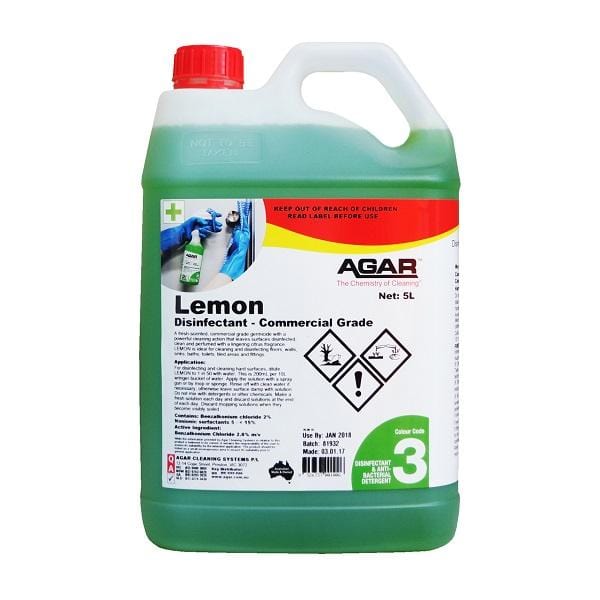 Commercial Grade Agar Lemon Disinfectant - Powerful Surface Cleaner for Hospitals, Restaurants & Homes | Kills 99.9% Germs & Bacteria