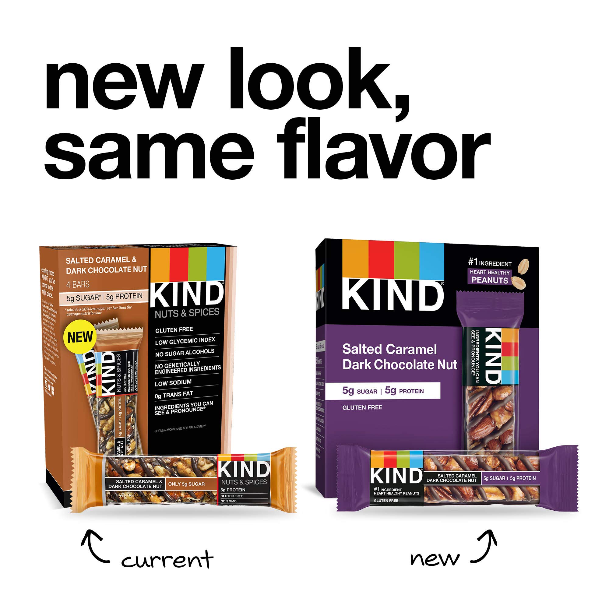 KIND Nut Bars, Salted Caramel Dark Chocolate Nut - Gluten Free Snack, 1.4oz (60 Count), Low Sugar (5g), High Protein (6g) | Healthy On-the-Go Snacks for Work, Travel & Hiking