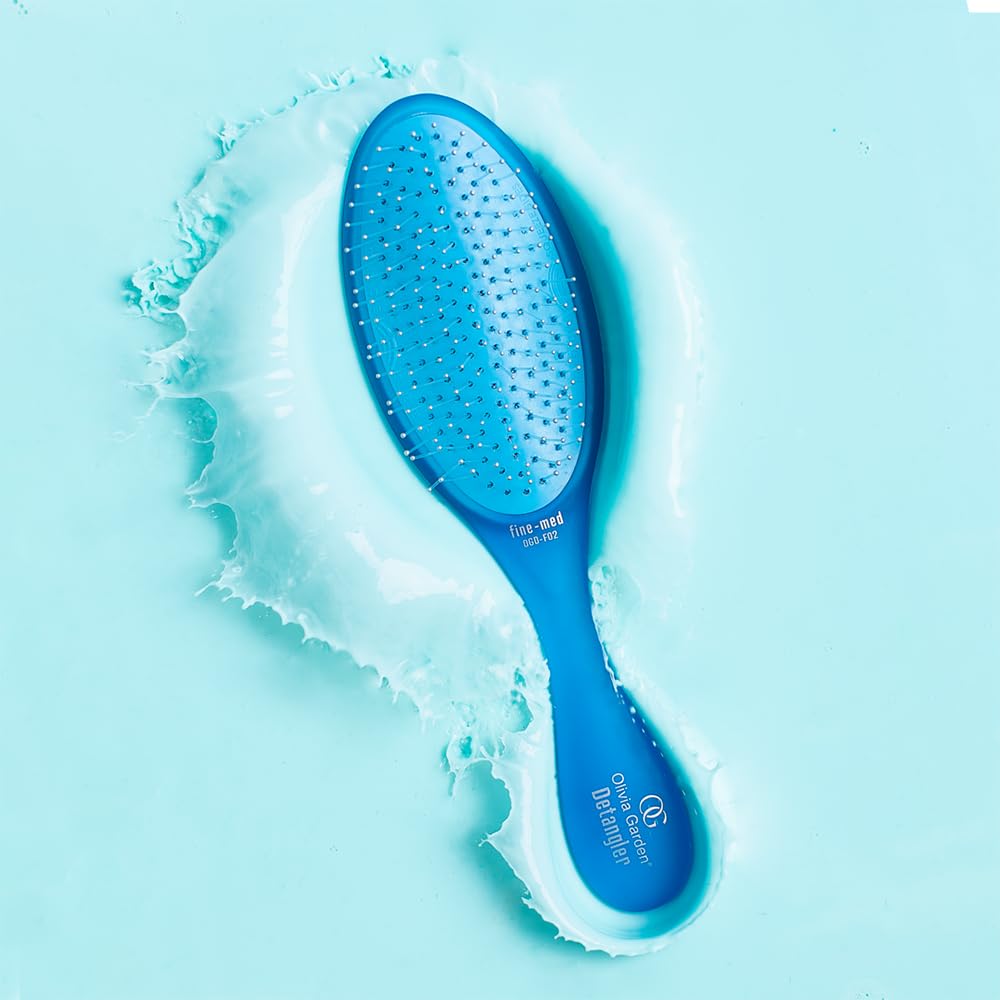 Olivia Garden Detangling Brush - Removable Cushion for Easy Cleaning & Scalp Massage - Perfect for Wet/Dry Hair - Women, Men & Kids - Home & Travel Use