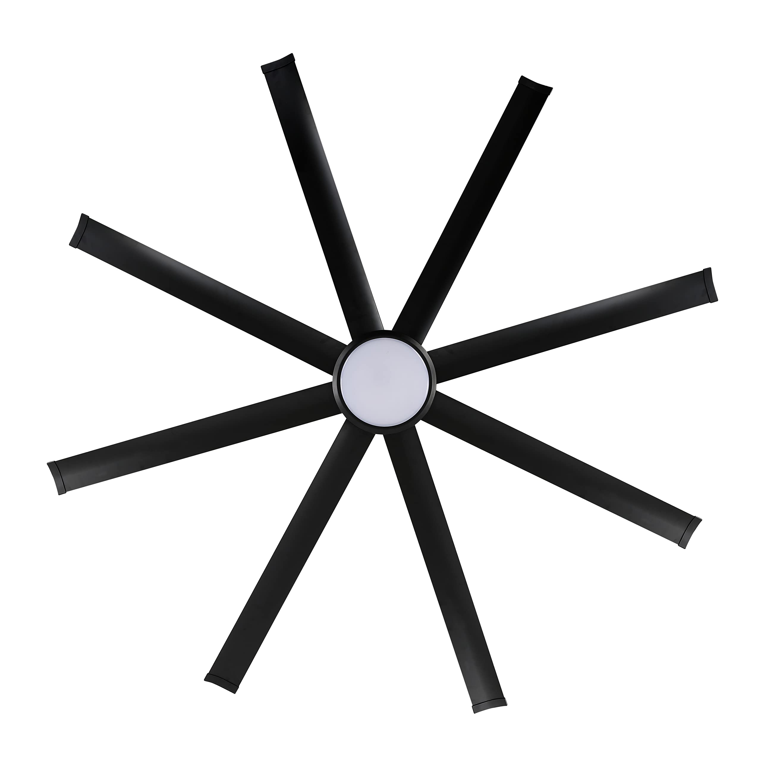 96 Inch Industrial DC Ceiling Fan with Lights & Remote - Matte Black 8-Blade Aluminum Fan, 6-Speed Reversible Motor for Home, Office & Warehouse - Energy Efficient Cooling for Large Spaces
