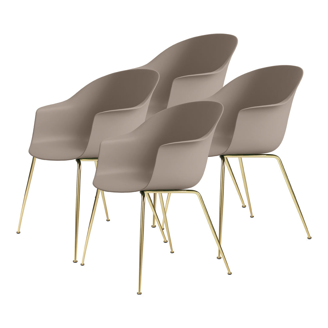 Modern Bat Dining Chair with Conic Base - Unupholstered Wooden Seat for Kitchen, Dining Room & Restaurant - Stylish & Comfortable Seating Solution