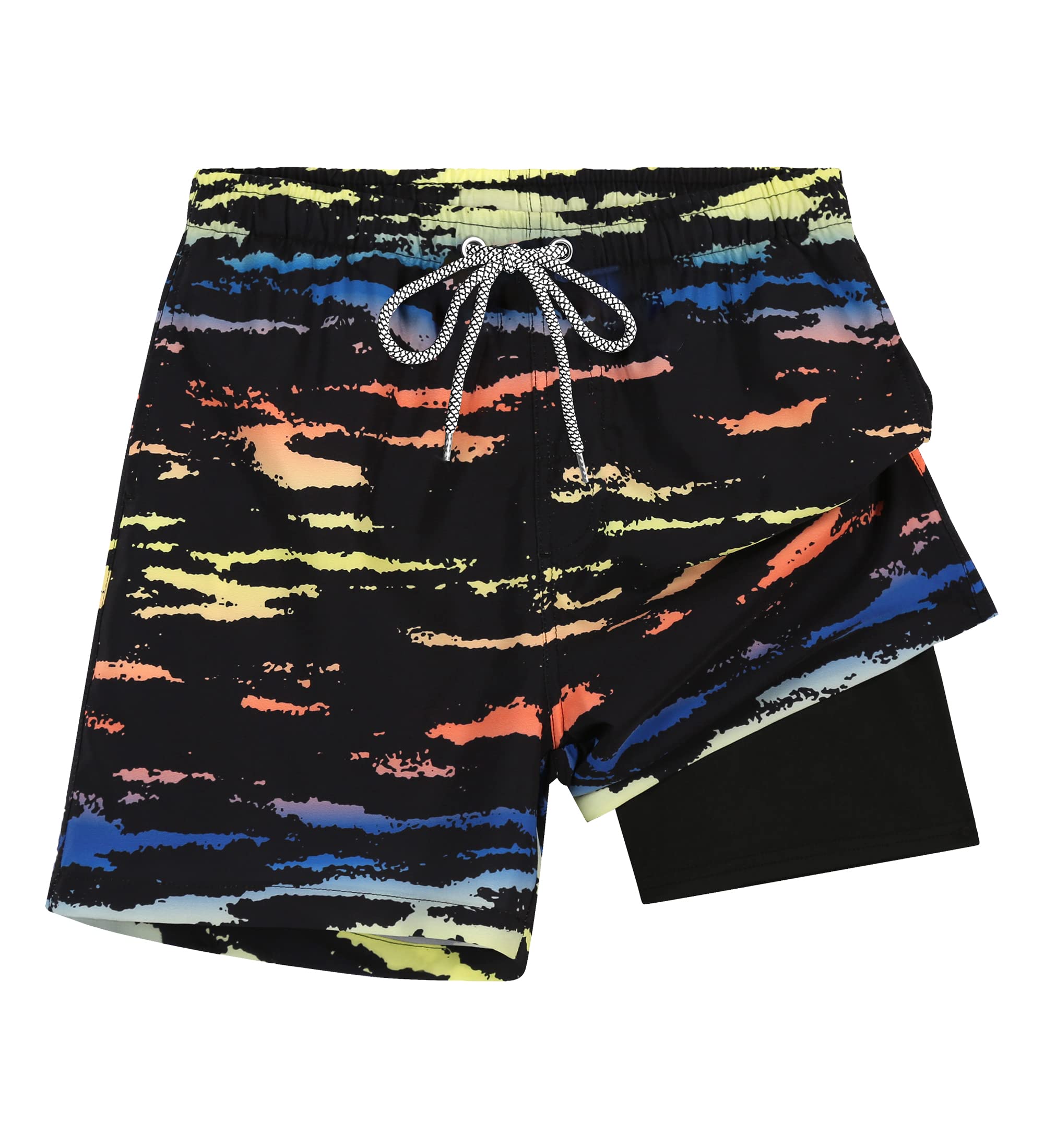 APTRO Boys Swim Shorts Quick Dry with Compression Liner - Comfortable Swimming Trunks for Kids Ages 5-12 - Perfect for Beach, Pool & Water Sports Activities
