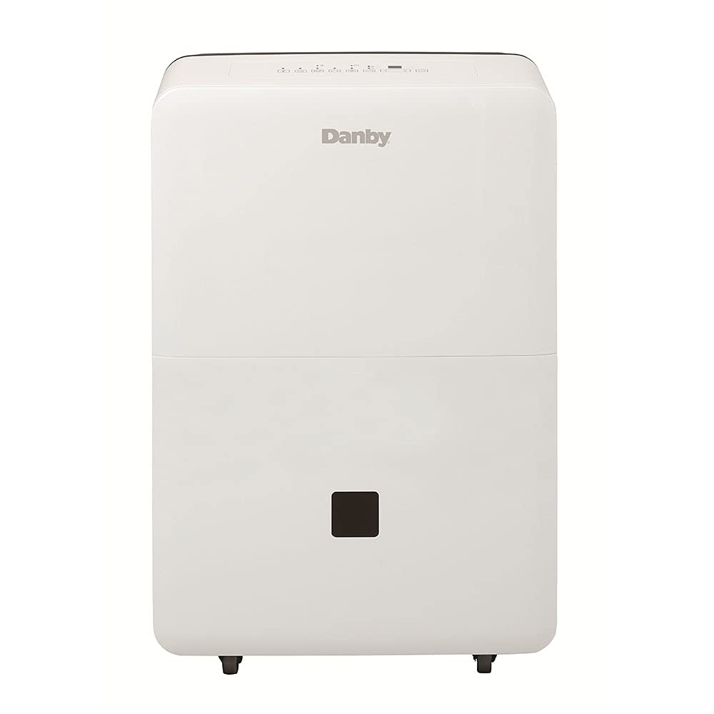 Renewed Danby 50 Pint Energy Star Dehumidifier with Built-in Pump - White | Perfect for Basements, Bedrooms & Large Spaces | DDR050BJPW Model
