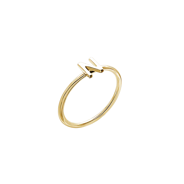 Amare Wear Initial Stackable Rings for Women - 24K Gold Plated Personalized Name Rings - Perfect for Gifts, Anniversaries, and Everyday Layered Jewelry Style