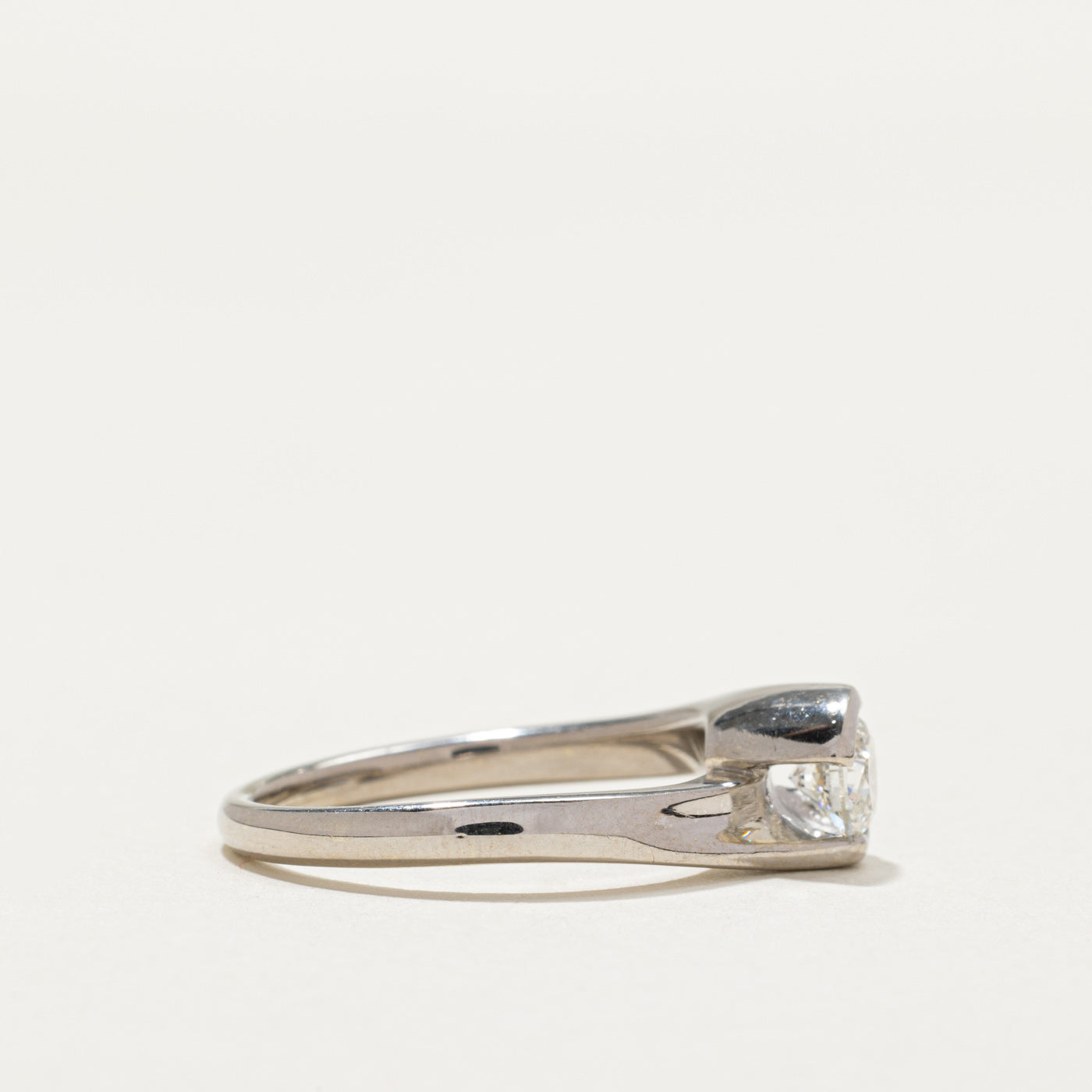 0.43ct Semi Bezel Diamond Bypass Engagement Ring - Size 6.5 - Elegant Wedding Band for Proposals & Anniversaries