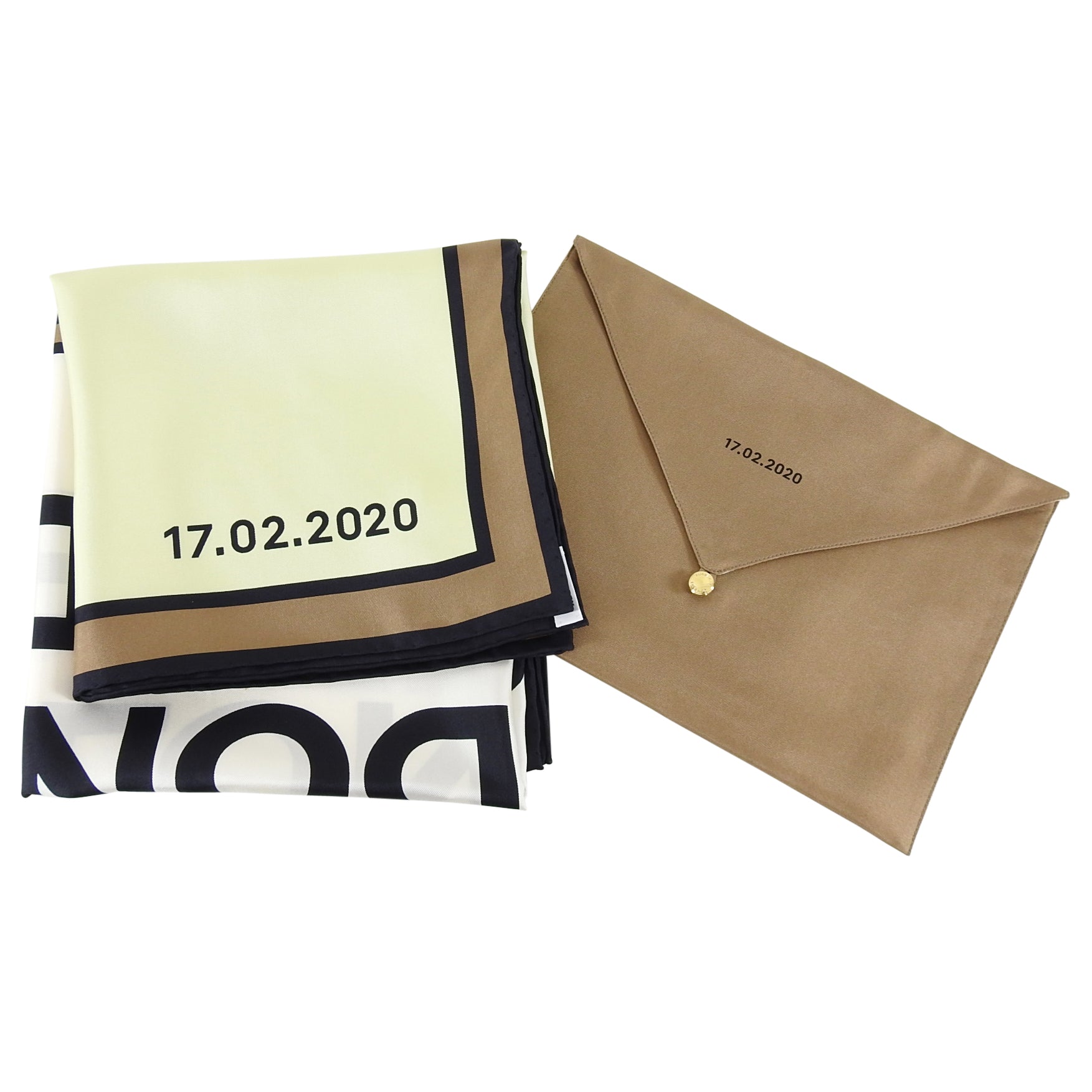 Burberry London Mint Green & Brown Silk Scarf - 90cm Luxury Logo Design for Runway Shows, Fashion Events & Everyday Elegance