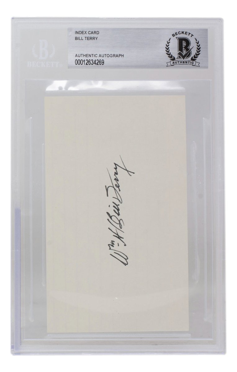 Bill Terry Autographed New York Giants Index Card - PSA/DNA Certified - Perfect for Sports Memorabilia Collectors & Giants Fans - Display in Home Office or Man Cave