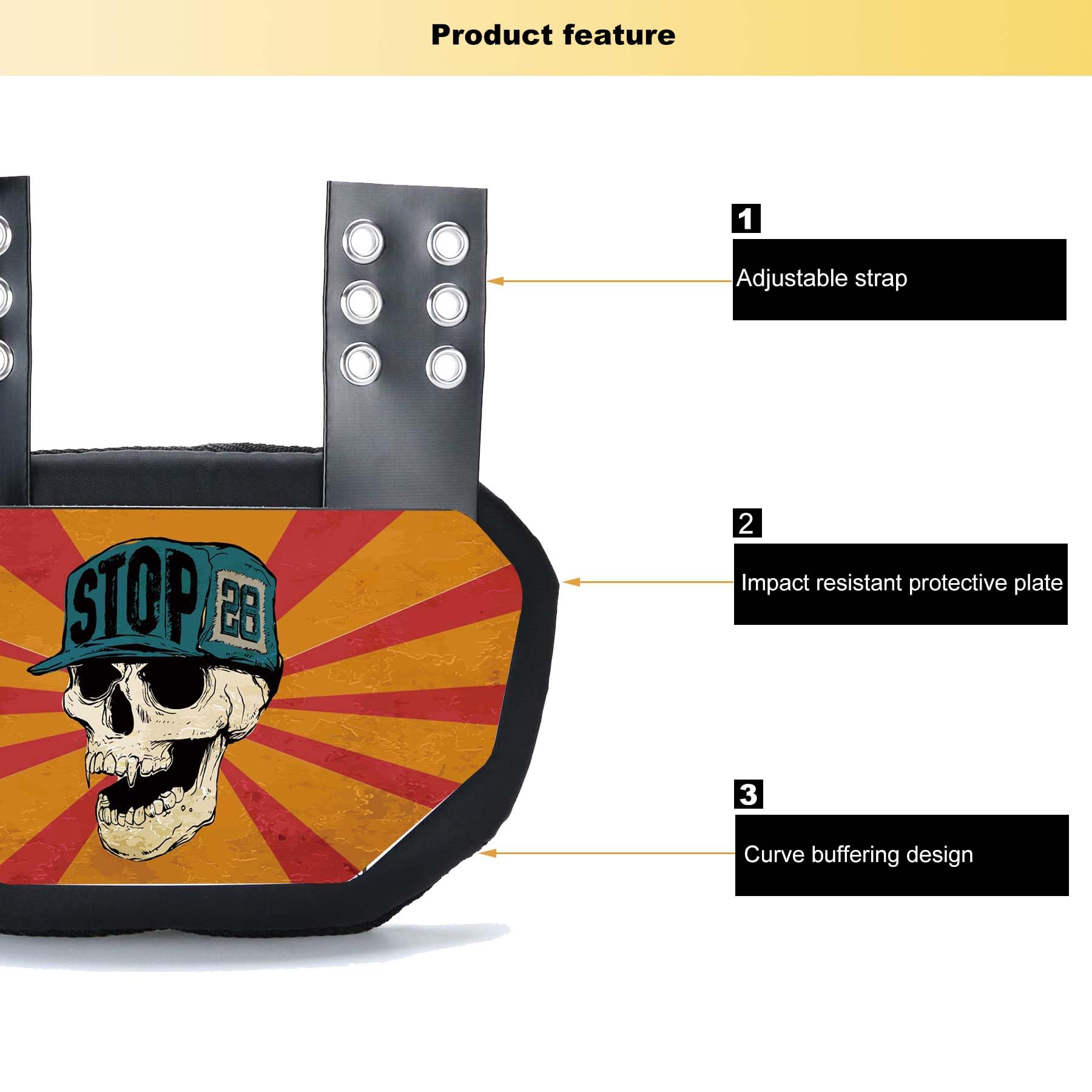 Football Back Plate - High Impact Rear Protector for Youth & Adult Shoulder Pads | Lower Back Protection for Football Players | Perfect for Training, Games & Contact Sports