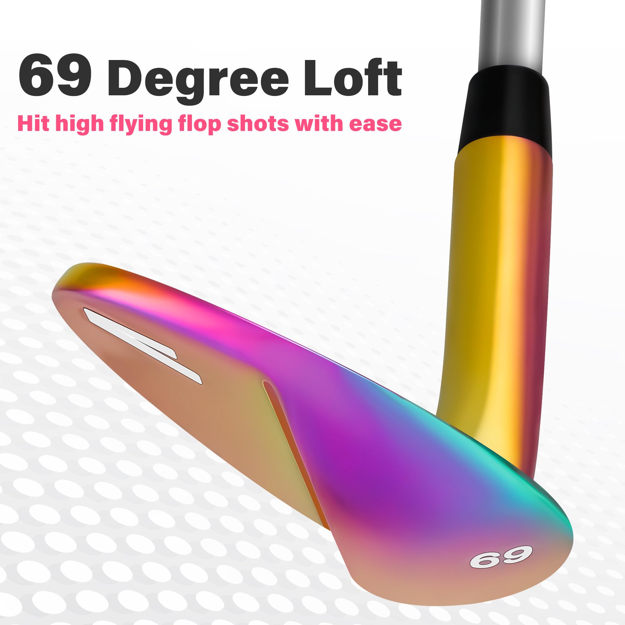 69 Degree Golf Wedge - High Spin Lob Wedge with Milled Face | Premium Sand Wedge for Short Game | Perfect for Bunker Shots & Approach Play (Rainbow 69)