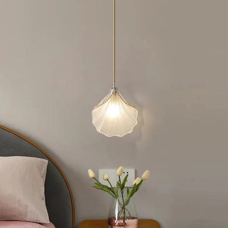 Modern Shell-Shaped Pendant Light for Bedroom - Elegant Ceiling Lighting Fixture for Home Decor, Living Room, Dining Room, and Nursery